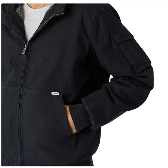 Lee Men's Workwear Canvas Bomber Jacket, Size L, Sherpa Lined, NWT - Picture 3 of 13